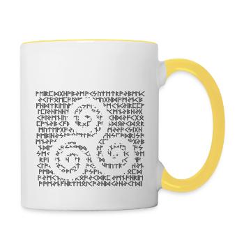 Symbole viking - Mug contrasté - blanc/jaune - Droite