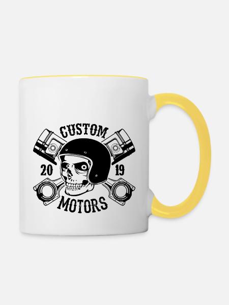 Custom Motors - Tasse zweifarbig - Weiß/Gelb
