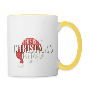 This Is My Christmas Pajama Shirt - Tasse zweifarbig - Weiß/Gelb - Rechts