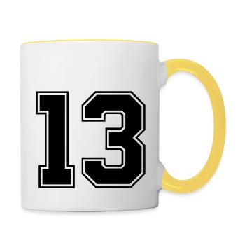 13 - Mug contrasté - blanc/jaune - Droite