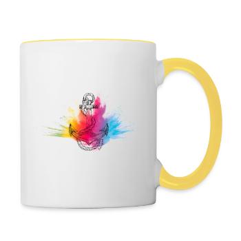 Küstenkind Kollektion - Tasse zweifarbig - Weiß/Gelb - Rechts