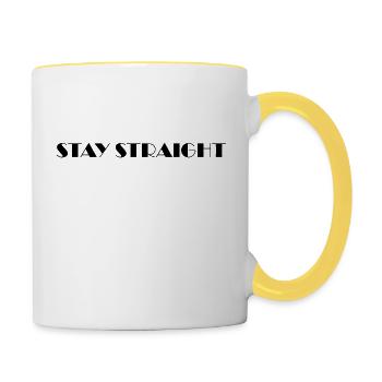 rester droit - Mug contrasté - blanc/jaune - Droite