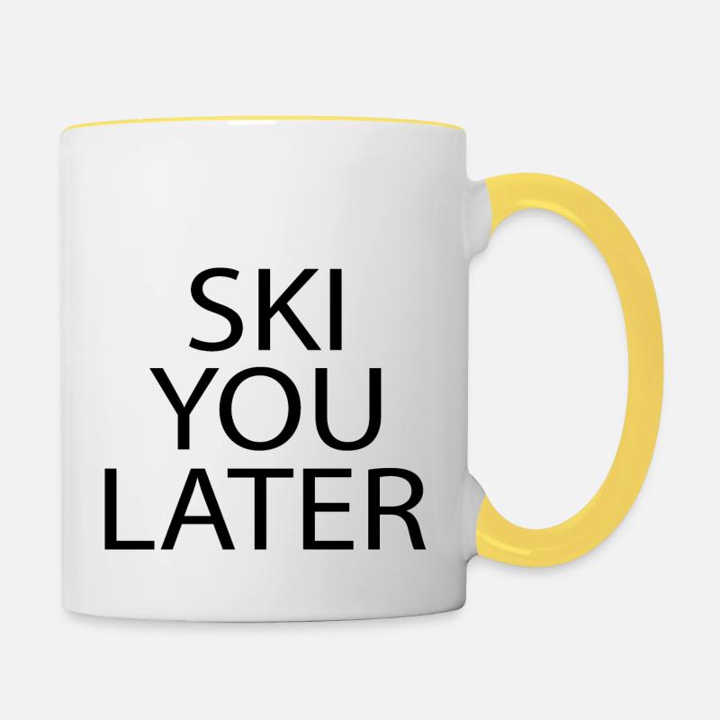 Ski Skiing Après-Ski - Contrasting Mug - white/yellow