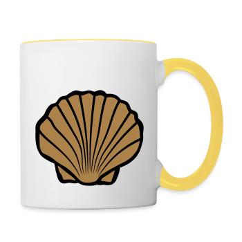Brown Shell Logo - Mug contrasté - blanc/jaune - Droite