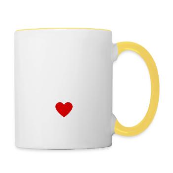 papa d'amour idée cadeau - Mug contrasté - blanc/jaune - Droite