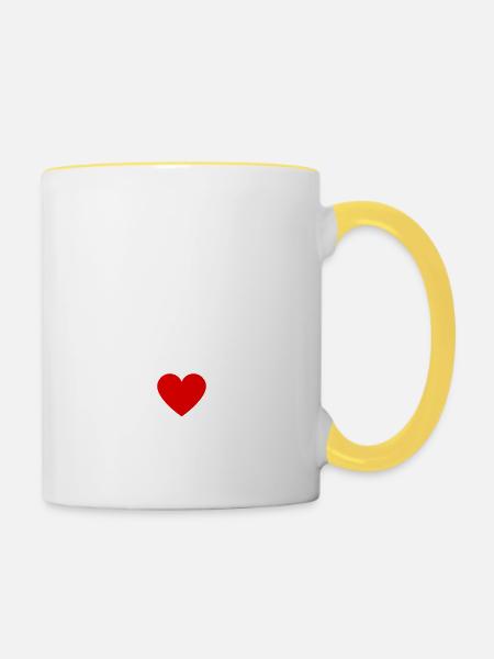 papa d'amour idée cadeau - Mug contrasté - blanc/jaune
