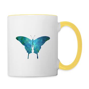 butterfly - Contrasting Mug - white/yellow - Right