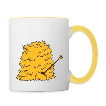 Mistgabel Strohberg Heugabel - Tasse zweifarbig - Weiß/Gelb - Rechts