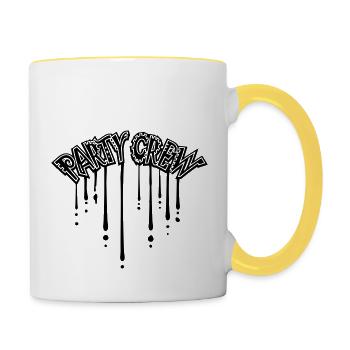 Équipe de graffiti Party - Mug contrasté - blanc/jaune - Droite