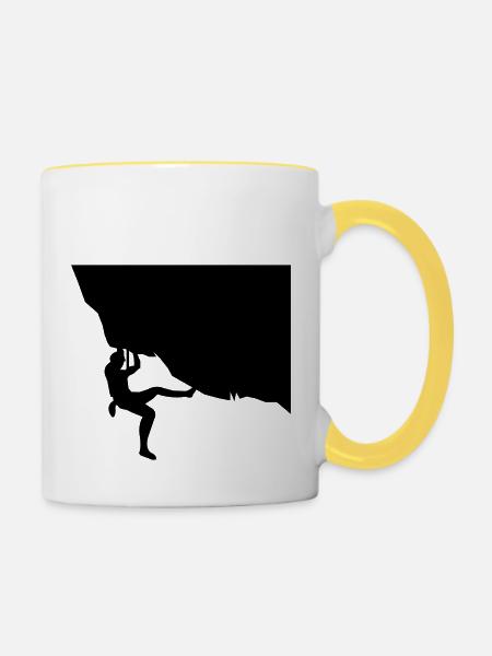 Climbing - Tasse zweifarbig - Weiß/Gelb