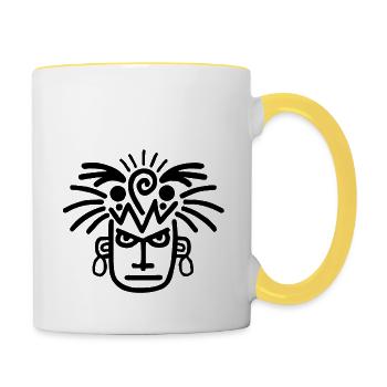 Culture of the Aztecs, Latin America - Contrasting Mug - white/yellow - Right