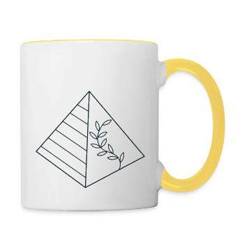 Pyramid with floral growth - Contrasting Mug - white/yellow - Right