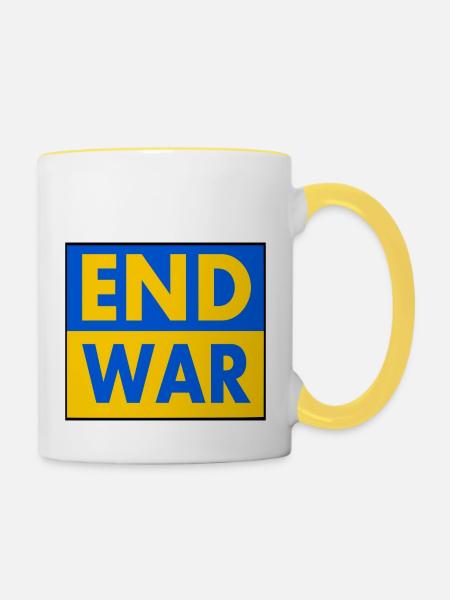 End war - Tasse zweifarbig - Weiß/Gelb
