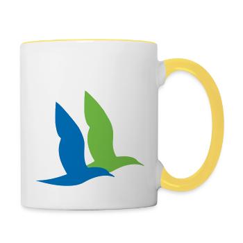 double oiseau maritime - Mug contrasté - blanc/jaune - Droite