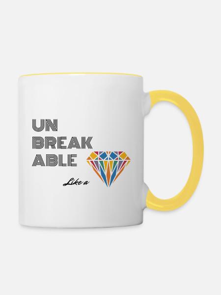 UNBREAKABLE DIAMOND - Tasse zweifarbig - Weiß/Gelb
