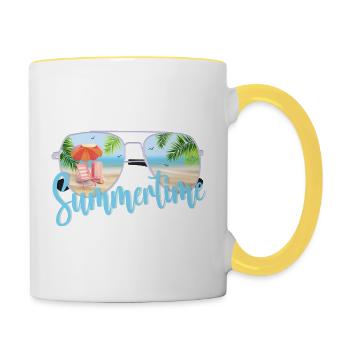Summertime - Contrasting Mug - white/yellow - Right