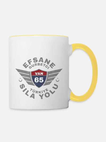 Van - Tasse zweifarbig - Weiß/Gelb
