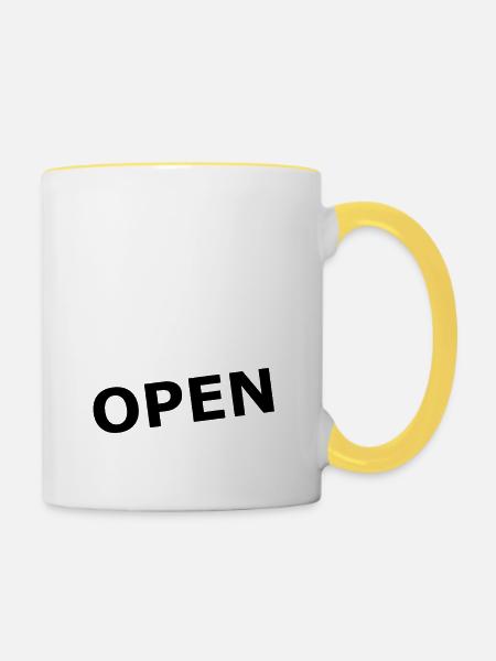 Milk Bar open - Tasse zweifarbig - Weiß/Gelb