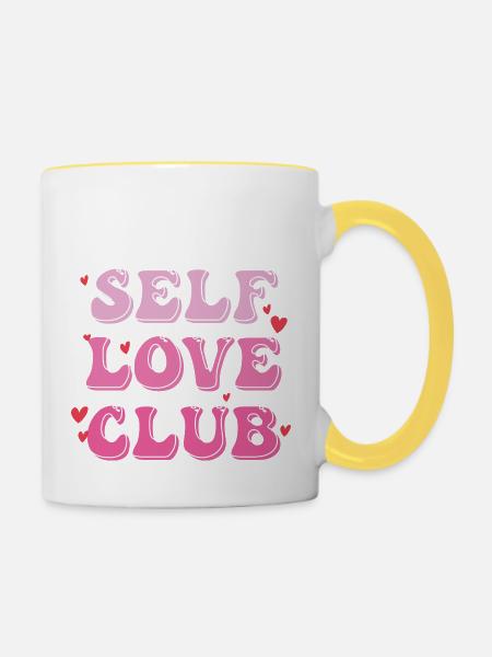 self love club 2 - Tasse zweifarbig - Weiß/Gelb