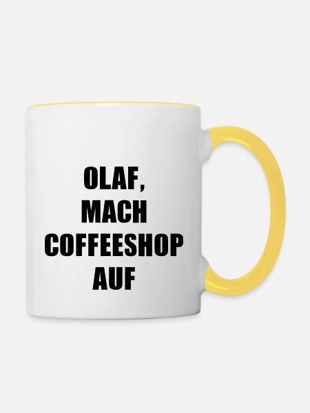 OLAF COFFEESHOP BLACK - Tasse zweifarbig - Weiß/Gelb