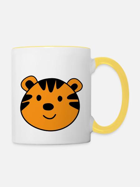 Cute tiger - Tasse zweifarbig - Weiß/Gelb