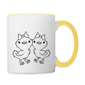 Girlfriends 2 Chicks Team - Contrasting Mug - white/yellow - Right