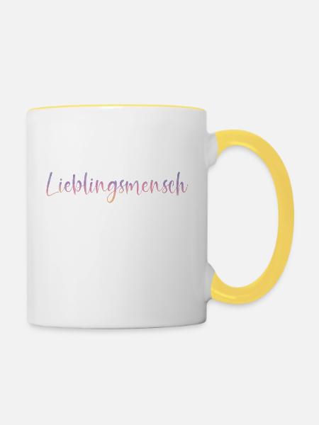 Lieblingsmensch - Tasse zweifarbig - Weiß/Gelb