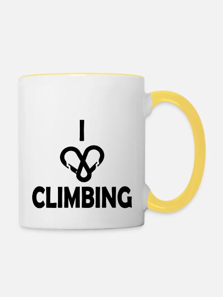climbing - Tasse zweifarbig - Weiß/Gelb