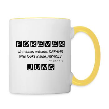 Forever Carl Gustav Jung - Jung's quote of life - Contrasting Mug - white/yellow - Right