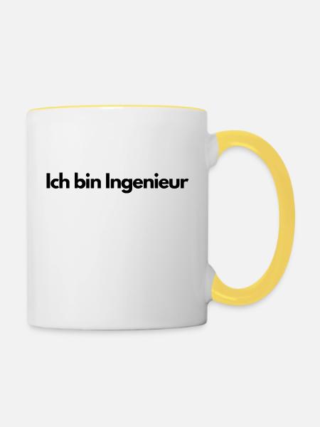 Ich bin Ingenieur - Tasse zweifarbig - Weiß/Gelb