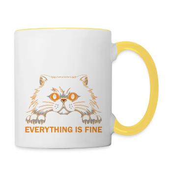 It´s Fine I´m Fine Everything Is Fine - Tasse zweifarbig - Weiß/Gelb - Rechts