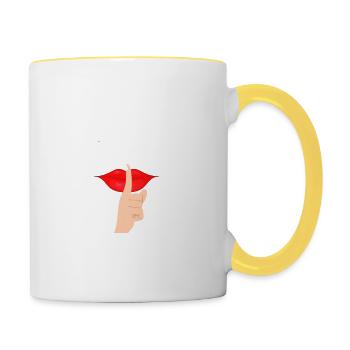 kuff d'Schmull white - Mug contrasté - blanc/jaune - Droite