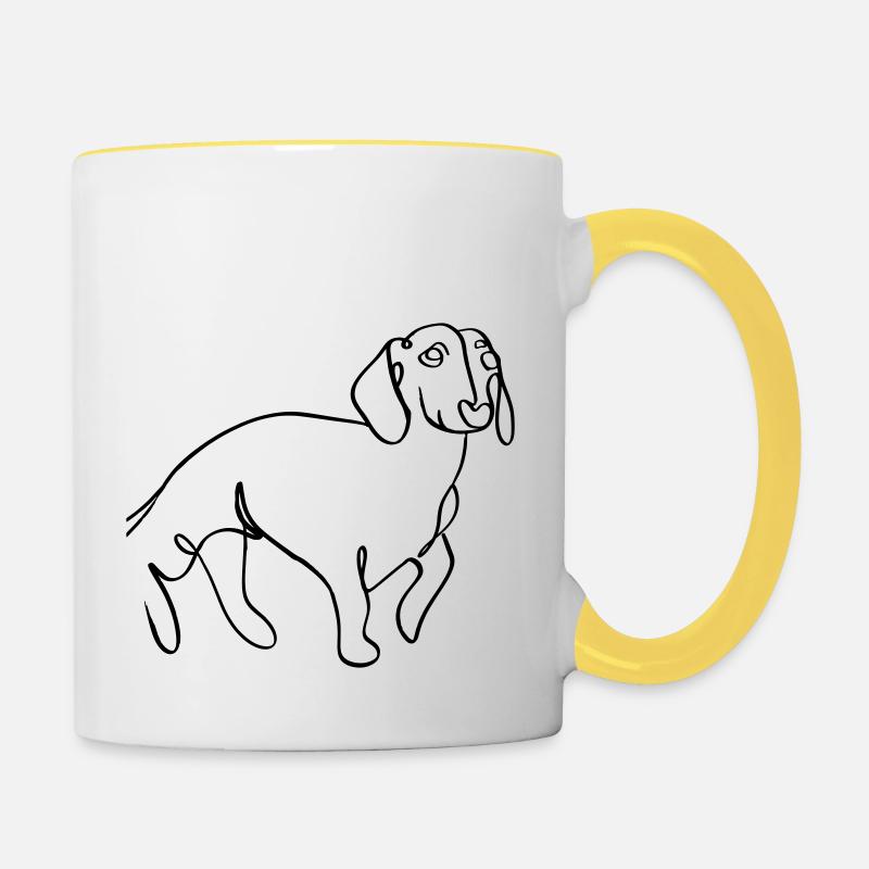 Dachshund - Contrasting Mug - white/yellow