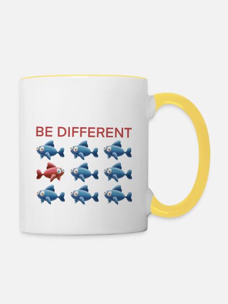 Be Different - Tasse zweifarbig - Weiß/Gelb