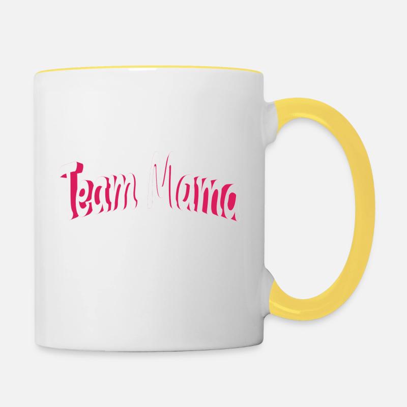 Team Mama Red - Contrasting Mug - white/yellow