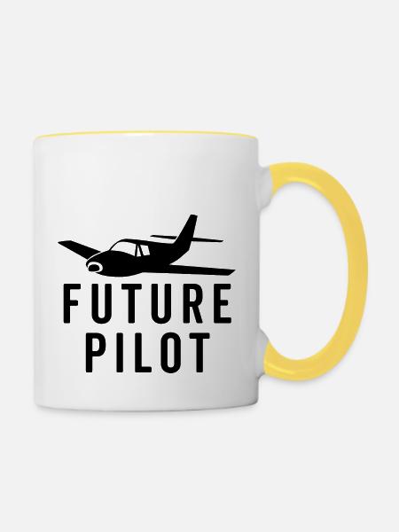 Pilot der Zukunft - Tasse zweifarbig - Weiß/Gelb