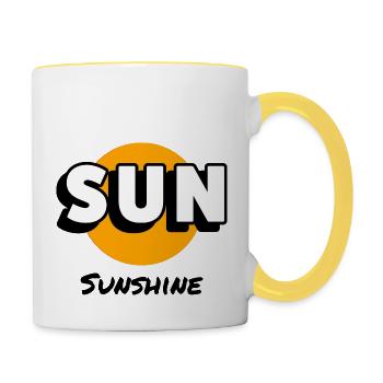Herrliche Sonnen: Umarmen Sie das Strahlen - Tasse zweifarbig - Weiß/Gelb - Rechts
