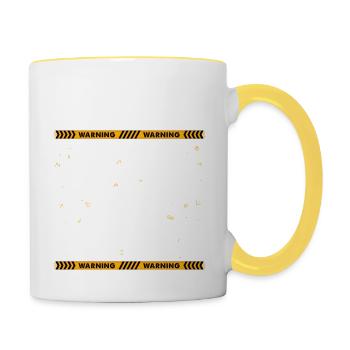 Warnung kann anfangen, über Physik zu sprechen - Tasse zweifarbig - Weiß/Gelb - Rechts