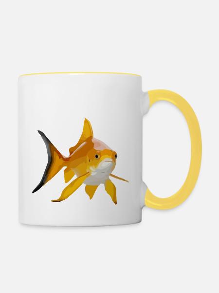 Goldfisch - Tasse zweifarbig - Weiß/Gelb