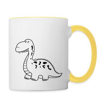 dino - Tasse zweifarbig - Weiß/Gelb - Rechts