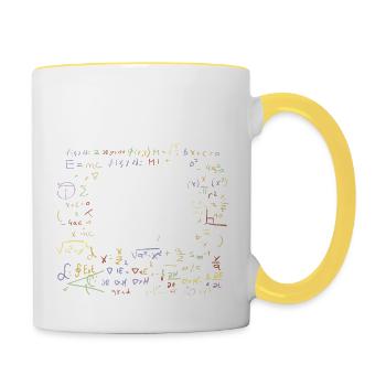50th Birthday Square Root of 2500: 50 Years Old - Contrasting Mug - white/yellow - Right