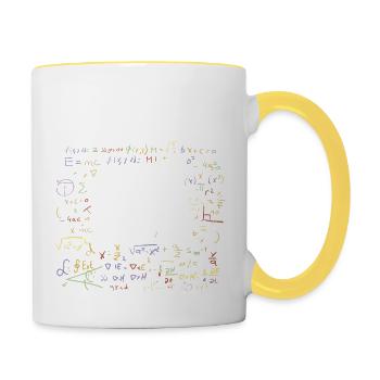 55th Birthday Square Root of 3025: 55 Years Old - Contrasting Mug - white/yellow - Right