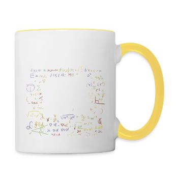 56. Geburtstag Quadratwurzel von 3136: 56 Jahre alt - Tasse zweifarbig - Weiß/Gelb - Rechts