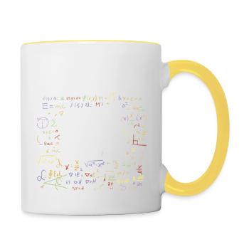 64th Birthday Square Root of 4096: 64 Years Old - Contrasting Mug - white/yellow - Right