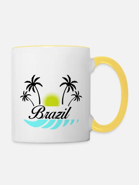 brazil - Tasse zweifarbig - Weiß/Gelb
