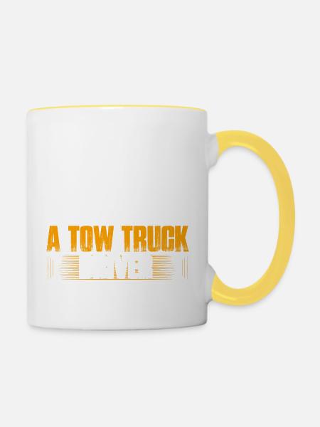 I'm A Dad And A Tow Truck Driver Operator Trucking - Tasse zweifarbig - Weiß/Gelb