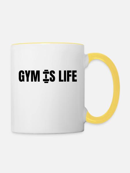 gymislife - Tasse zweifarbig - Weiß/Gelb