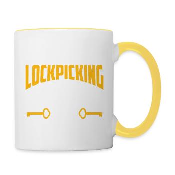 Lockpicking Because Kicking Down Doors Lockpicker - Tasse zweifarbig - Weiß/Gelb - Rechts