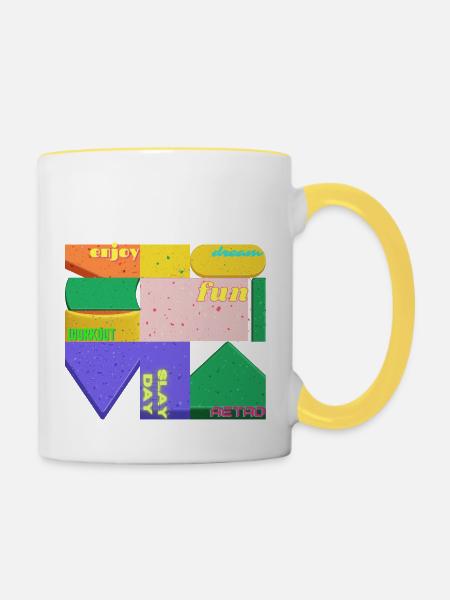 Durcheinander - Tasse zweifarbig - Weiß/Gelb