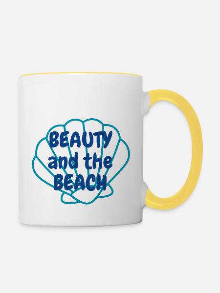 BEAUTY - Tasse zweifarbig - Weiß/Gelb